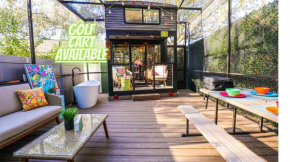 FunTropicalTinyHomeGolfCartLake